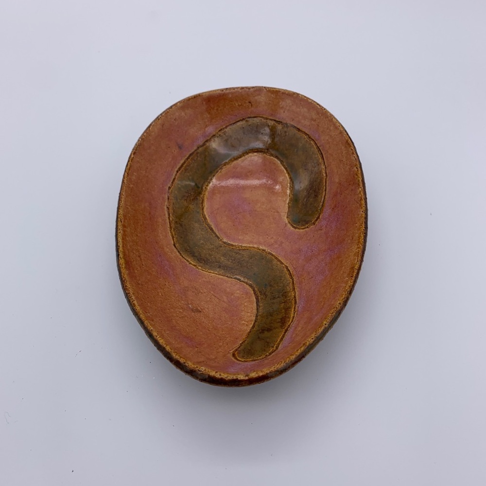 Signed Studio Art Glazed Pottery Catchall Bowl- Handmade Vtg.